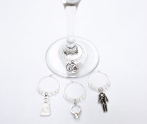 Wedding Wine Charms for the Bride & Groom