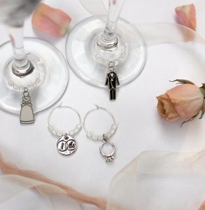 wedding wine glass charms