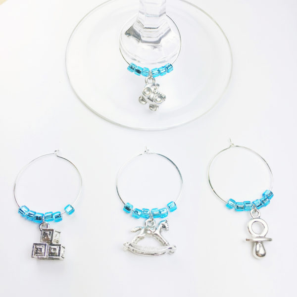 baby boy wine charms, baby shower party ideas, baby boy wine charms, baby boy wine charm set, unique baby boy shower gift, baby boy shower gift ideas, baby boy shower decoration ideas