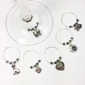 cat lovers gift, cat wine charms, unique cat lover gift