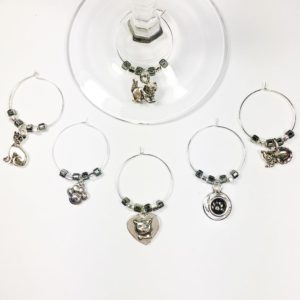 cat lovers gift, cat wine charms, gift for cat lovers