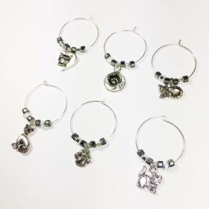 cat wine charms, unique cat gift, cat lovers gift
