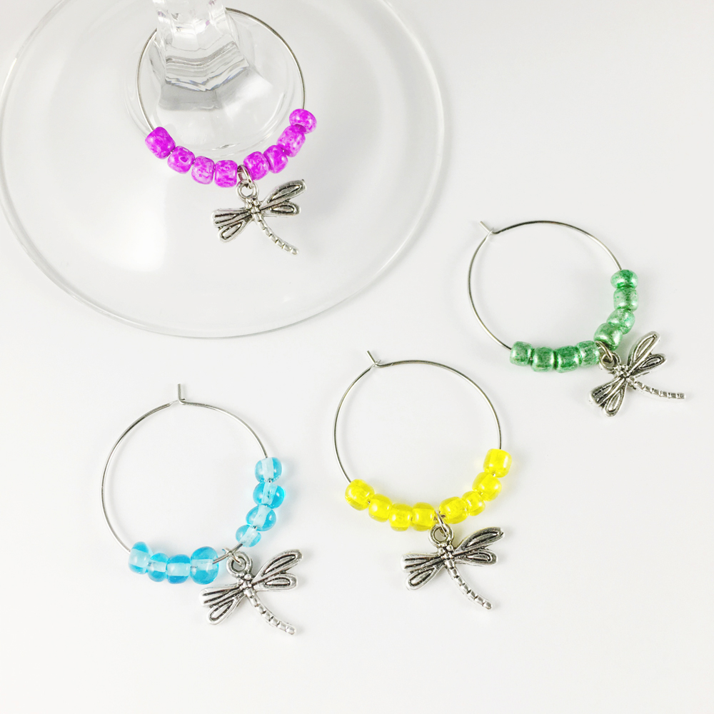 Dragonfly Wine Glass Charms