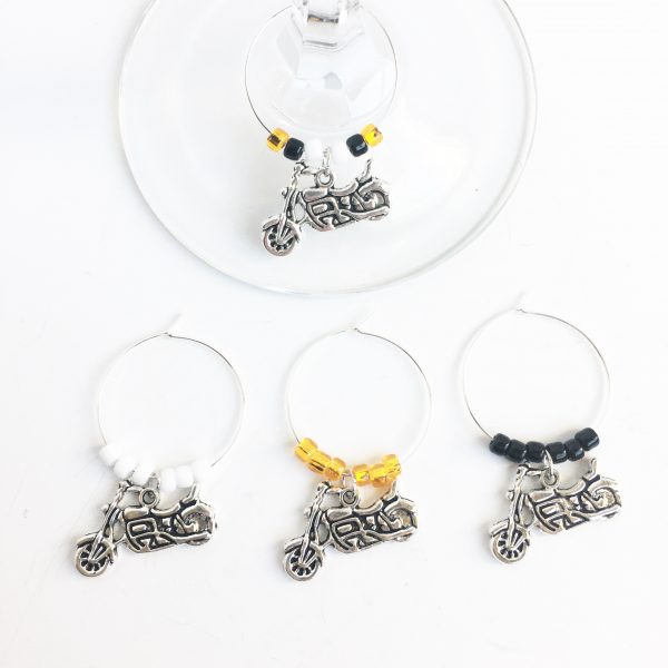 motorcycle wine charms