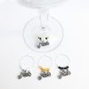 motorcycle wine glass charms