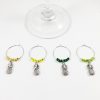 pineapple wine charms, pineapple décor, summer wine charms, pineapple wine gift