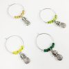 pineapple wine gift, pineapple décor, summer wine charms