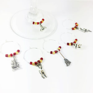 Harry Potter wine charms, harry potter party favor, harry potter themed Halloween party, harry potter party décor, adult harry potter party, Halloween wine charms, Halloween wine glass charms