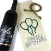 wine gift bag for birthday, comes with rope jute tie
