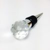 glass wine stopper with silver pewter base