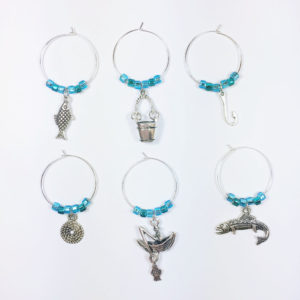 6 fishing wine charms are perfect fishing gifts for her