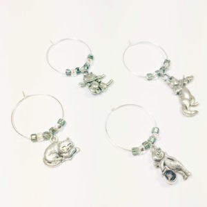 Set of 4 cat wine charms are unique gifts for cat lovers