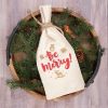 christmas wine bag with be merry graphic