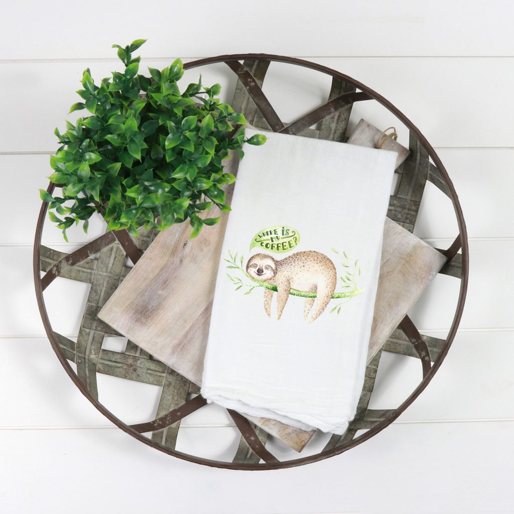 Sloth Kitchen Towel - Group Therapy Wine