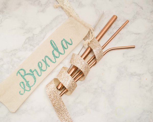 Rose Gold Drinking Straws by Group Therapy Wine