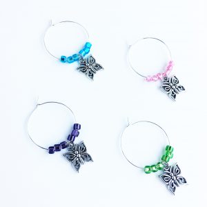 unique butterfly gift set of 4 butterfly wine charms