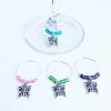 set of 4 butterfly wine glass tags