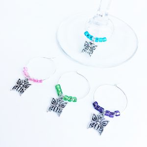 Butterfly Wine Charms Set of 4