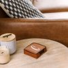 square chestnut leathers coasters