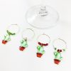 plant lover gift set of 4 cactus wine charms
