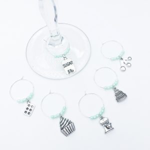 set of 6 wine charms