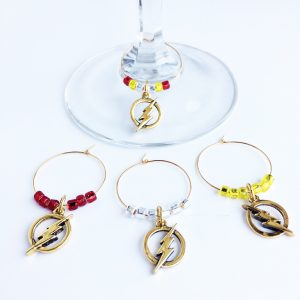 gold flash wine charms set of 4