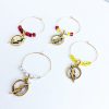 gold flash wine glass charms set of 4