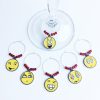 emoji wine glass charms set of 6