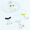 set of 4 bumble bee wine glass charms