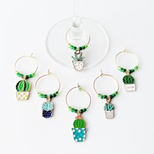 plant lover wine charms