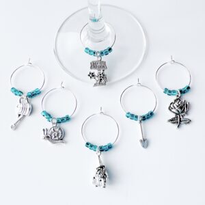 garden wine charms set of 6