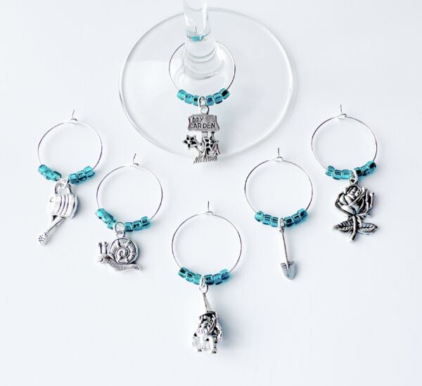 Garden Wine Charms WINE233d garden wine charms set of 6