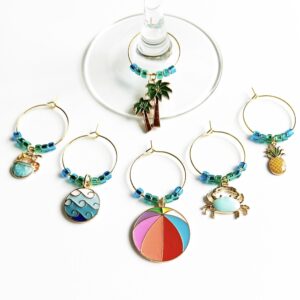 Summer Gold Wine Charms