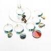 WINE238c Gold Enamel Wine Glass Charms gold wine glass charms set of 6