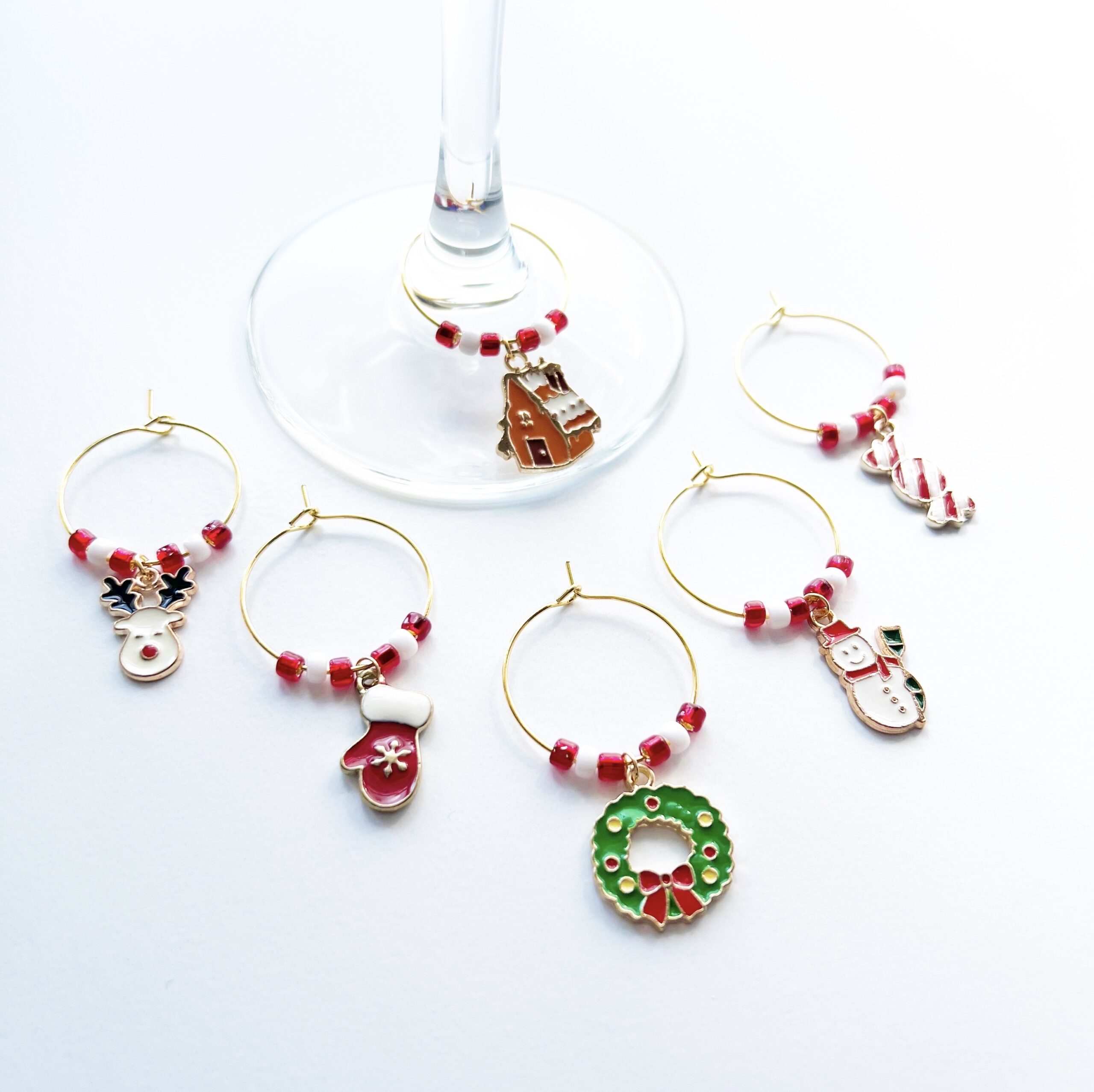 christmas wine markers